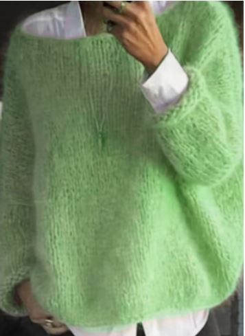 Pull Coloré à Épaules Dégagées en Tricot