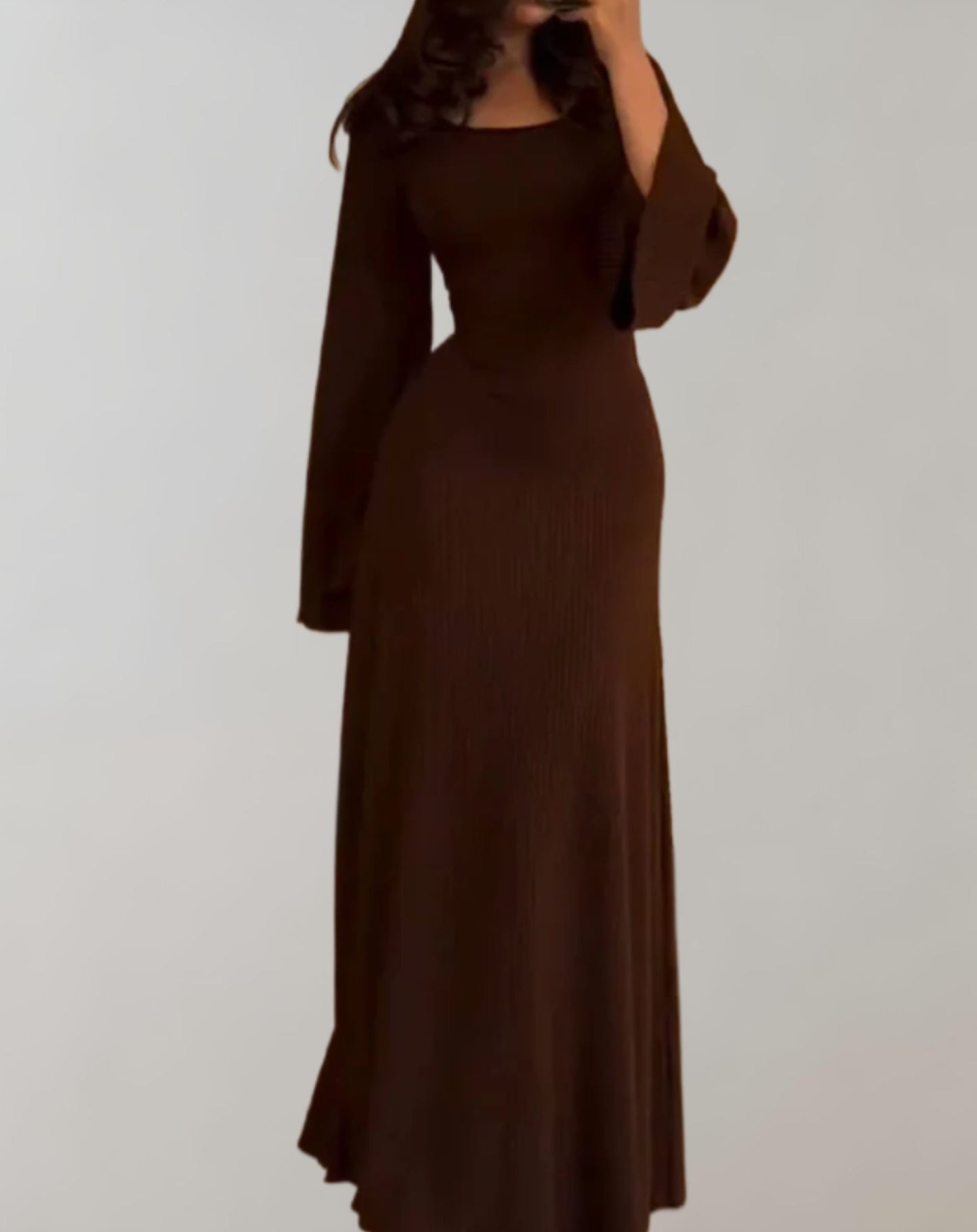 Robe Bodycon Femme Col Rond à Manches Longues | Noemie