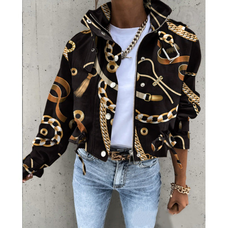 Veste Femme Élégante avec Col Montant