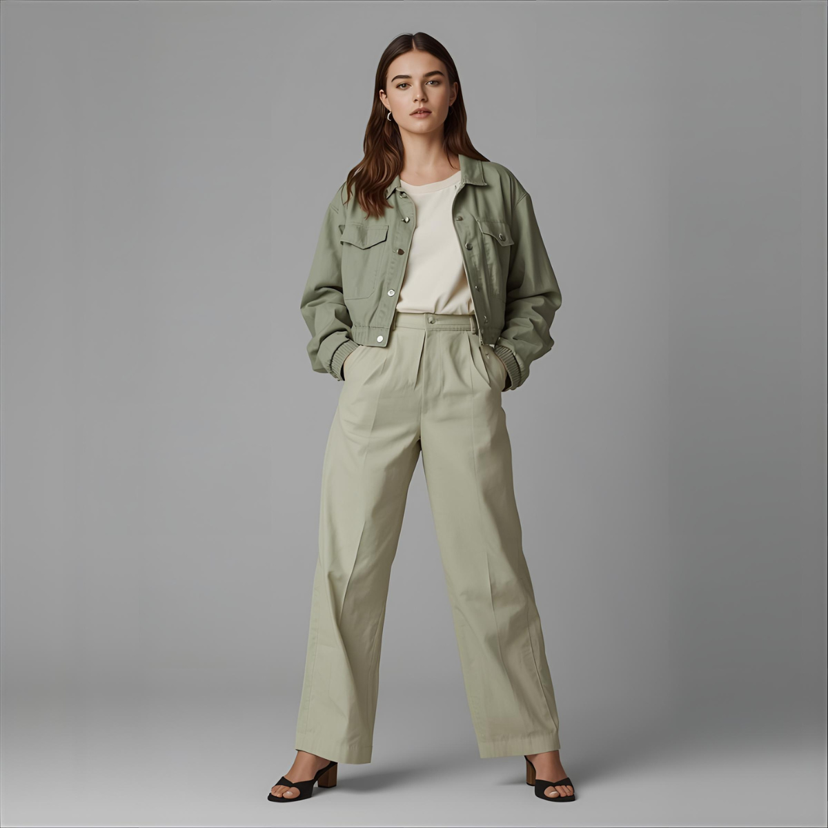 ALYANE | Veste courte vert sauge clair