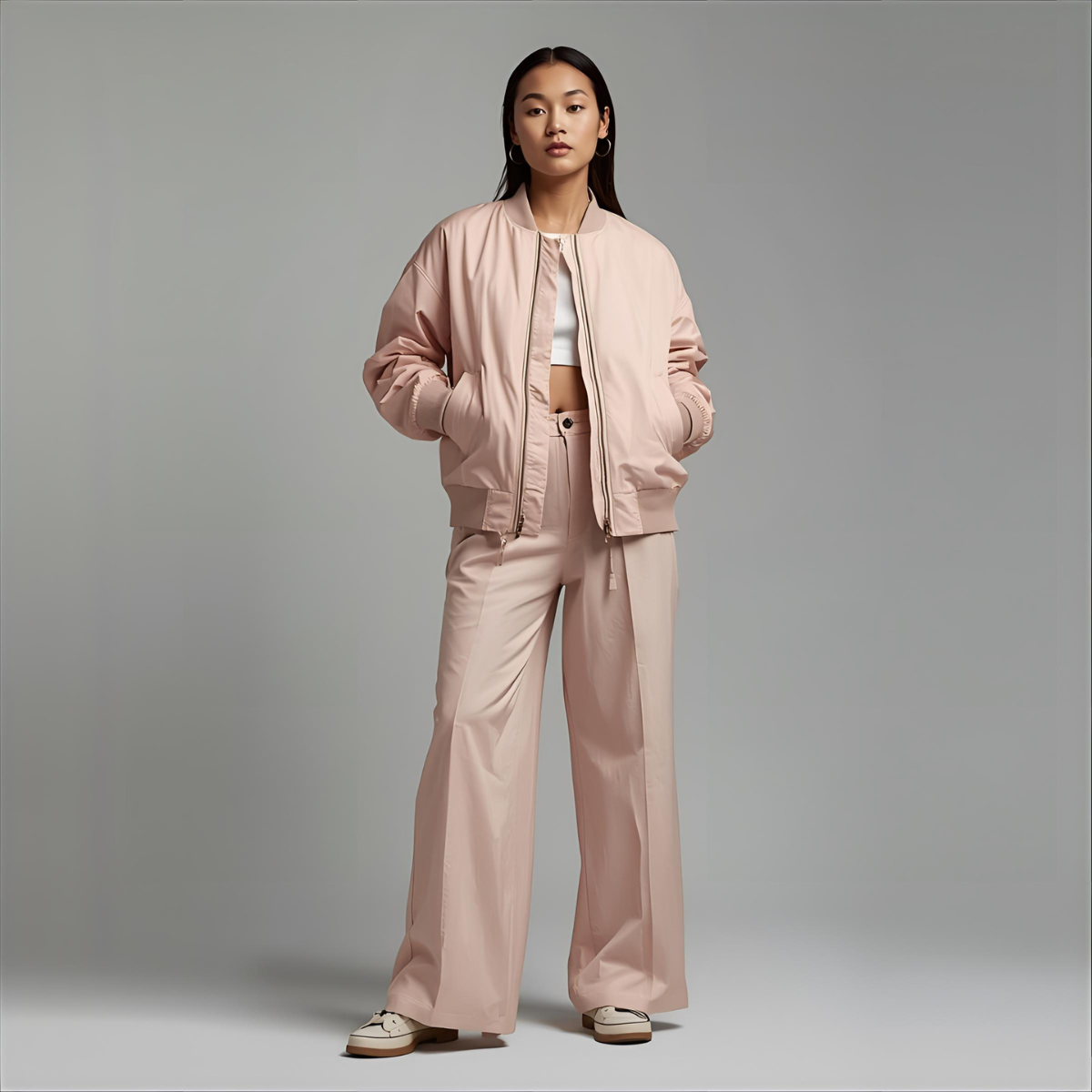 MIRELLE | Veste courte rose poudré