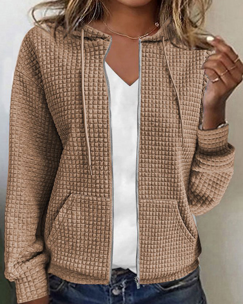 Cardigan Zippé à Capuche pour Femmes