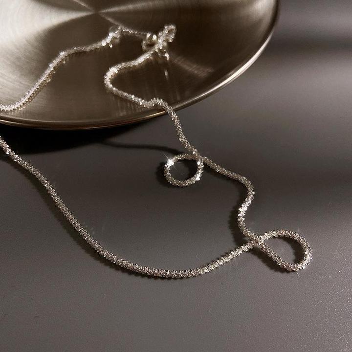 Collier Élégant en Argent à Double Chaîne pour Femmes - Design Céleste
