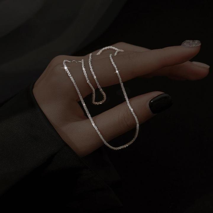 Collier Élégant en Argent à Double Chaîne pour Femmes - Design Céleste