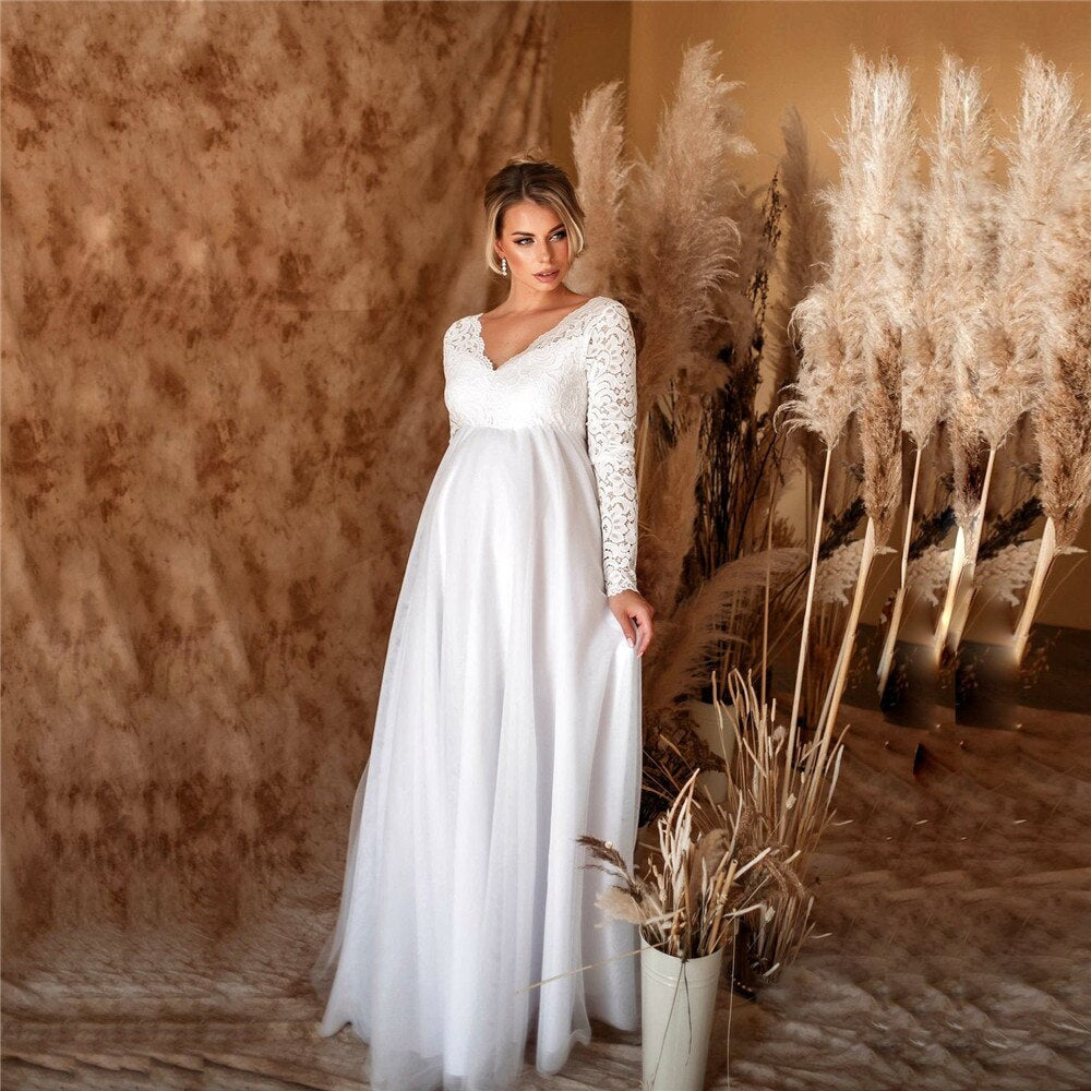 Robe Maxi Chic en Dentelle pour Mamans en Attente