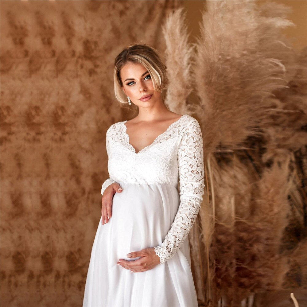 Robe Maxi Chic en Dentelle pour Mamans en Attente