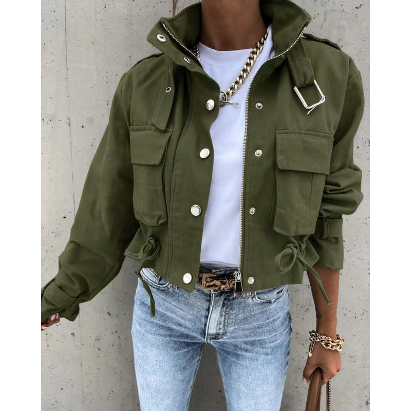 Veste Femme Élégante avec Col Montant