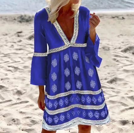 Robe d'été décontractée à manches évasées