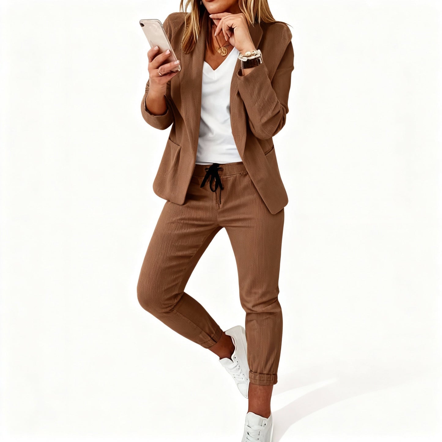 Ensemble Chic Blazer et Pantalon Jogging pour Femmes – Tenue Coordonnée Élégante