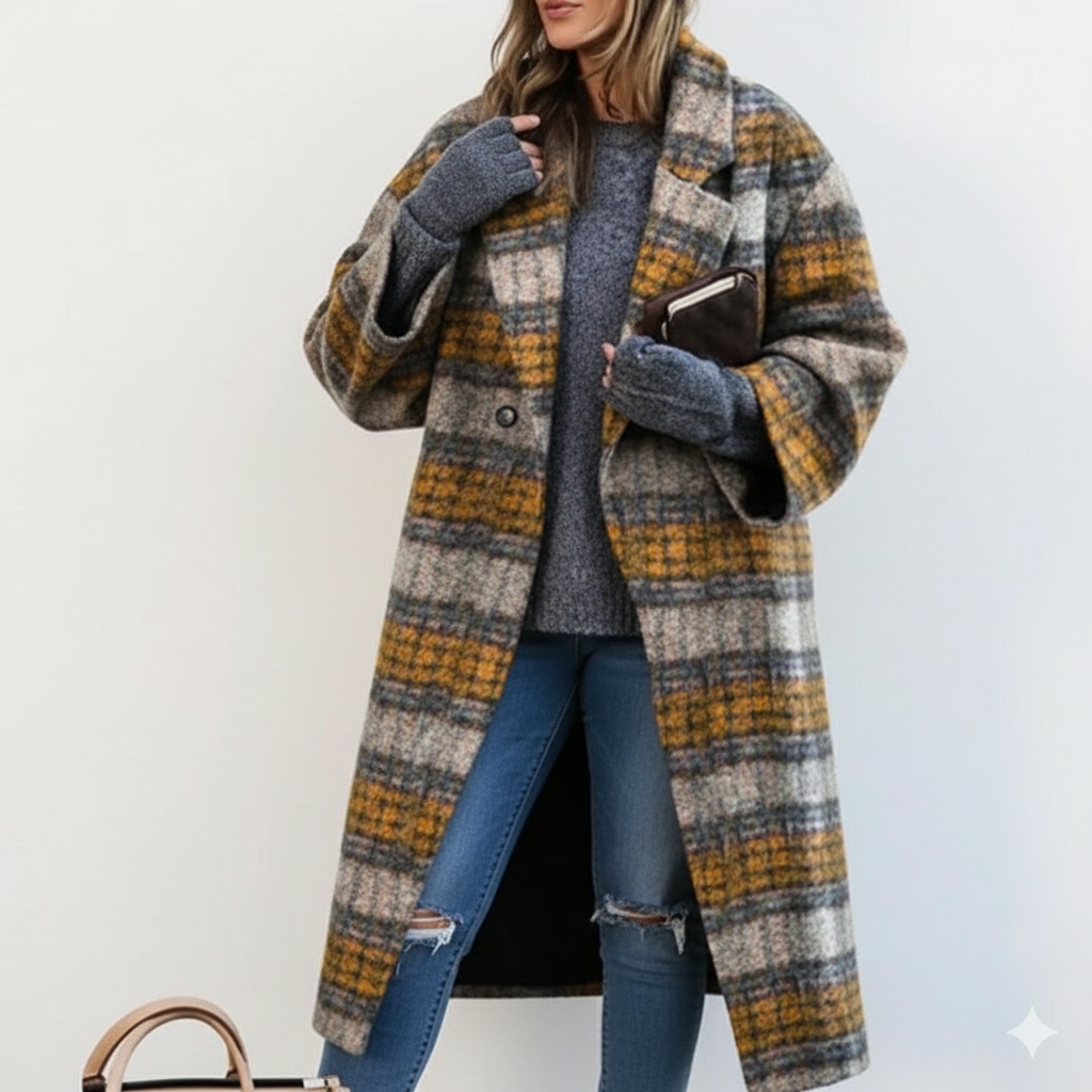 Longue Manteau en Laine pour Femmes en Grandes Tailles