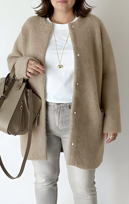 Chic Ample Cardigan Tricot pour Femmes | Grande Taille Disponible