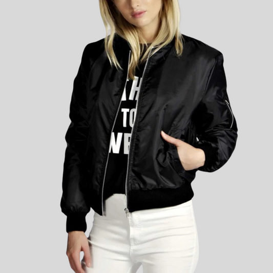 Veste Bomber Femme avec Col Rond