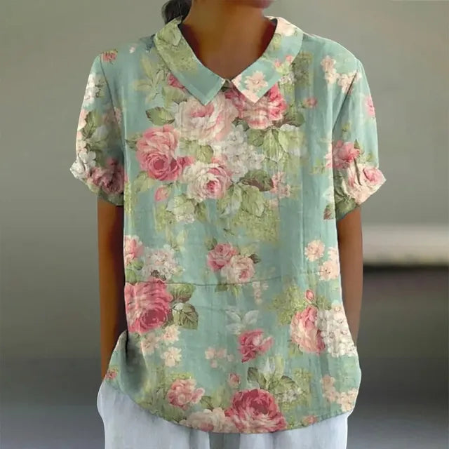 T-shirt en Coton à Imprimé Floral