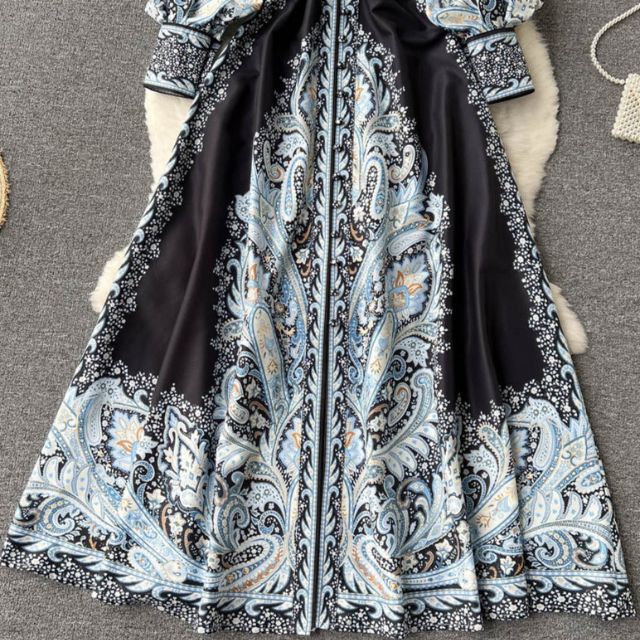 Robe A-Line à Imprimé Floral avec Ceinture