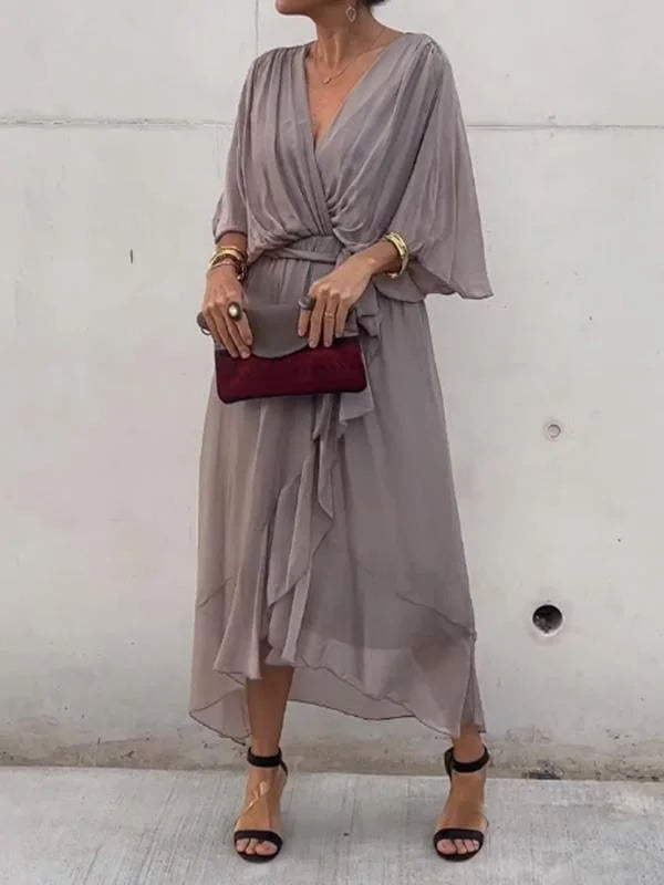 Robe Chic en Chiffon à Col en V