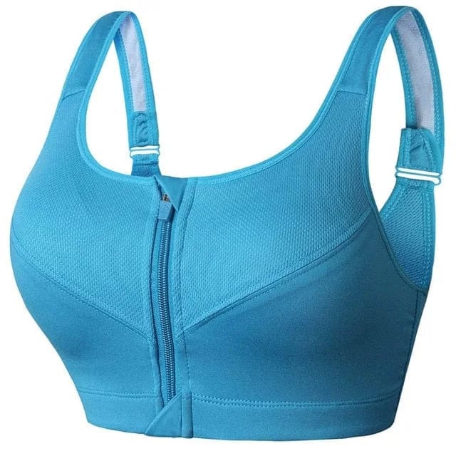 Soutien-gorge de sport grande taille à fermeture éclair au design original