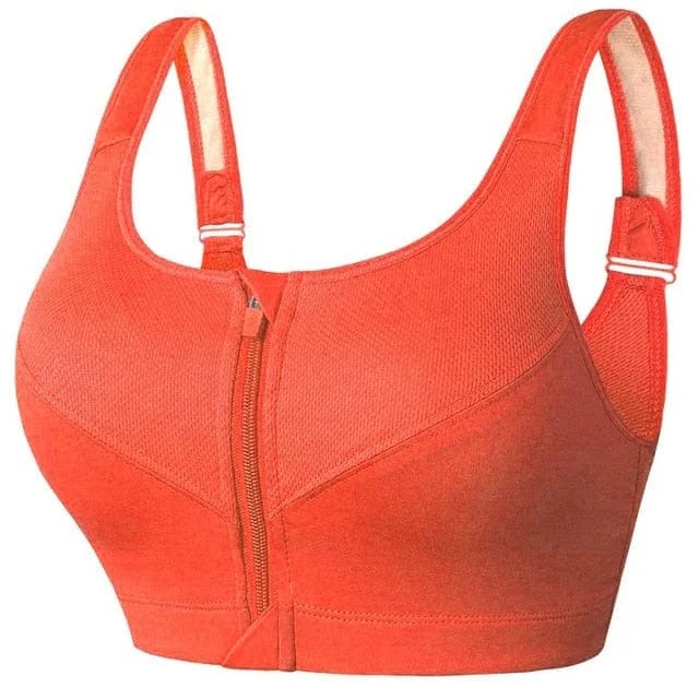 Soutien-gorge de sport grande taille à fermeture éclair au design original