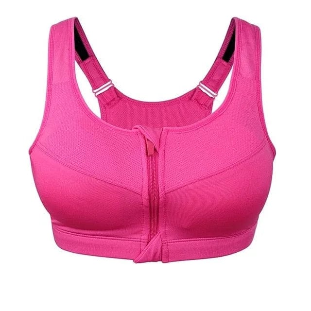 Soutien-gorge de sport grande taille à fermeture éclair au design original