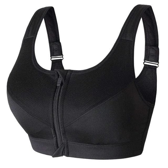 Soutien-gorge de sport grande taille à fermeture éclair au design original