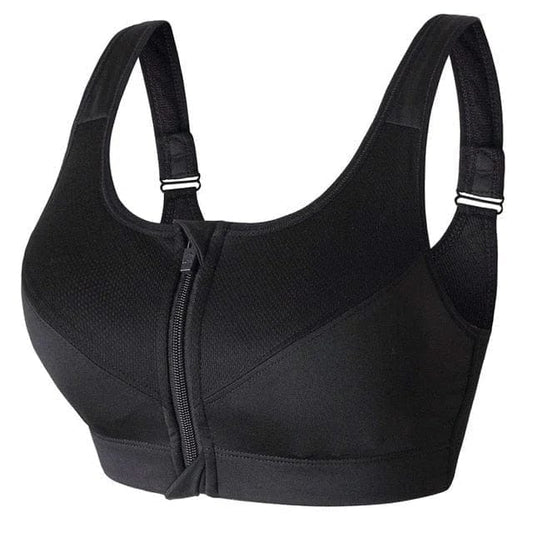 Soutien-gorge de sport grande taille à fermeture éclair au design original