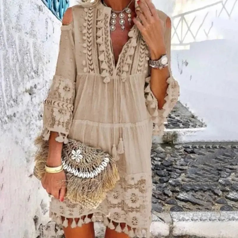 Mini Robe en Dentelle Style Boho Chic