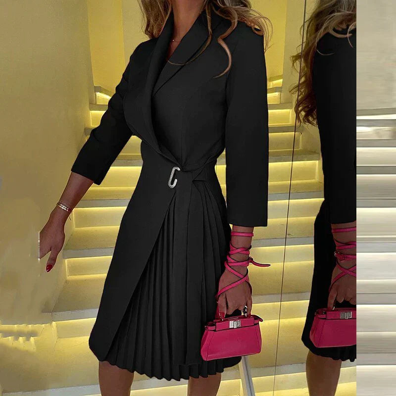 Robe Élégante avec Col Chic en Style Blazer