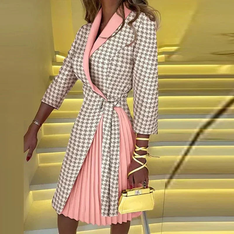 Robe Élégante avec Col Chic en Style Blazer
